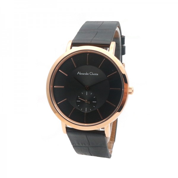 Alexandre Christie AC 8575 Rosegold Black Man MSLRGBA